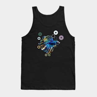 Blue Betta Fish Design Tank Top